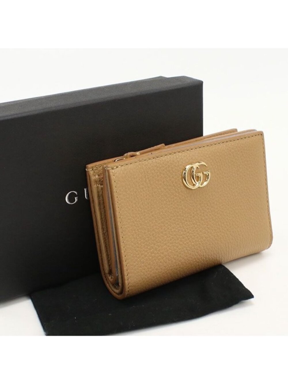 Gucci Bicolor Small Wallet Double Bifold Wallet Leather